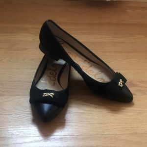 Sam Edelman Black Leather and Suede Flats